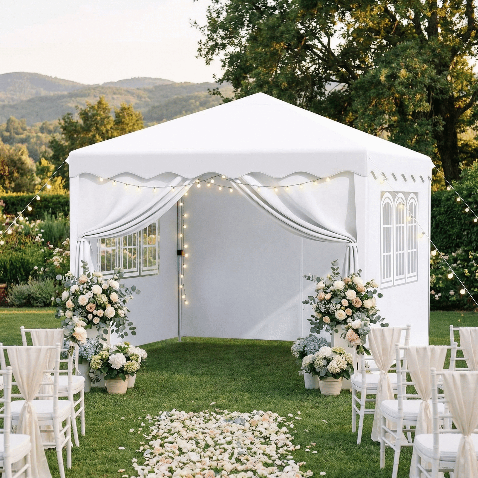 canopy tent for wedding TLSUNNY 10x10' Pop up Canopy Tent, Outdoor Commercial Instant Canopy w