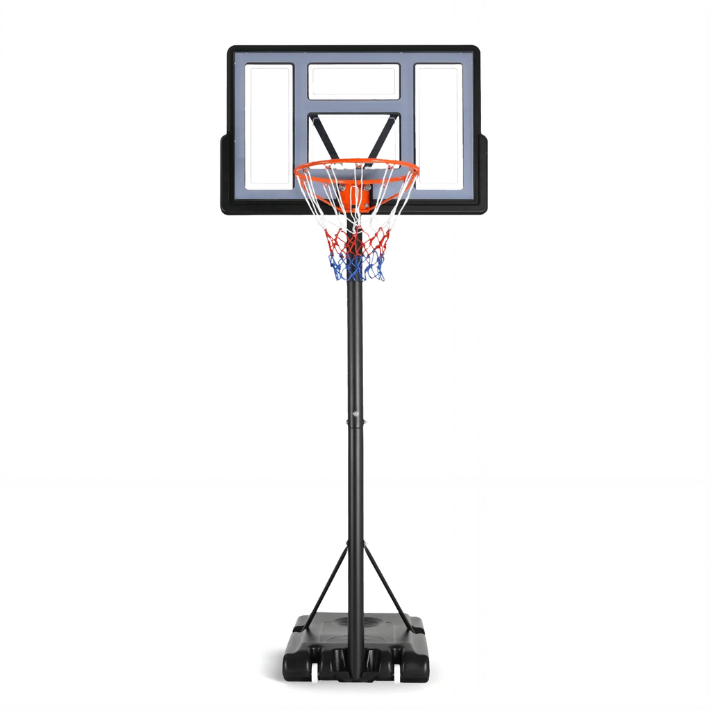 TLSUNNY 4.4-10ft Adjustable Height Portable Basketball Hoop Outdoor, Basketball Goal System w/44in Shatterproof Backboard, 2 Wheels for Kids/Teens/Adults