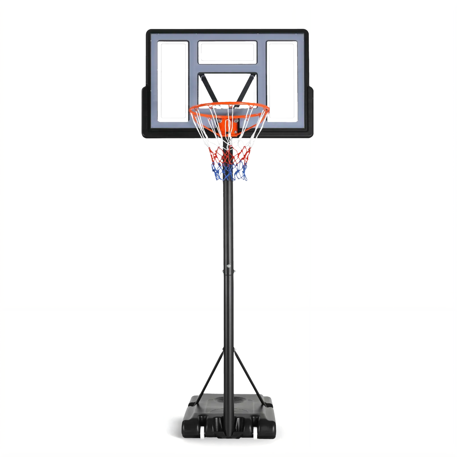 TLSUNNY 4.4-10ft Adjustable Height Portable Basketball Hoop Outdoor, Basketball Goal System w/44in Shatterproof Backboard, 2 Wheels for Kids/Teens/Adults