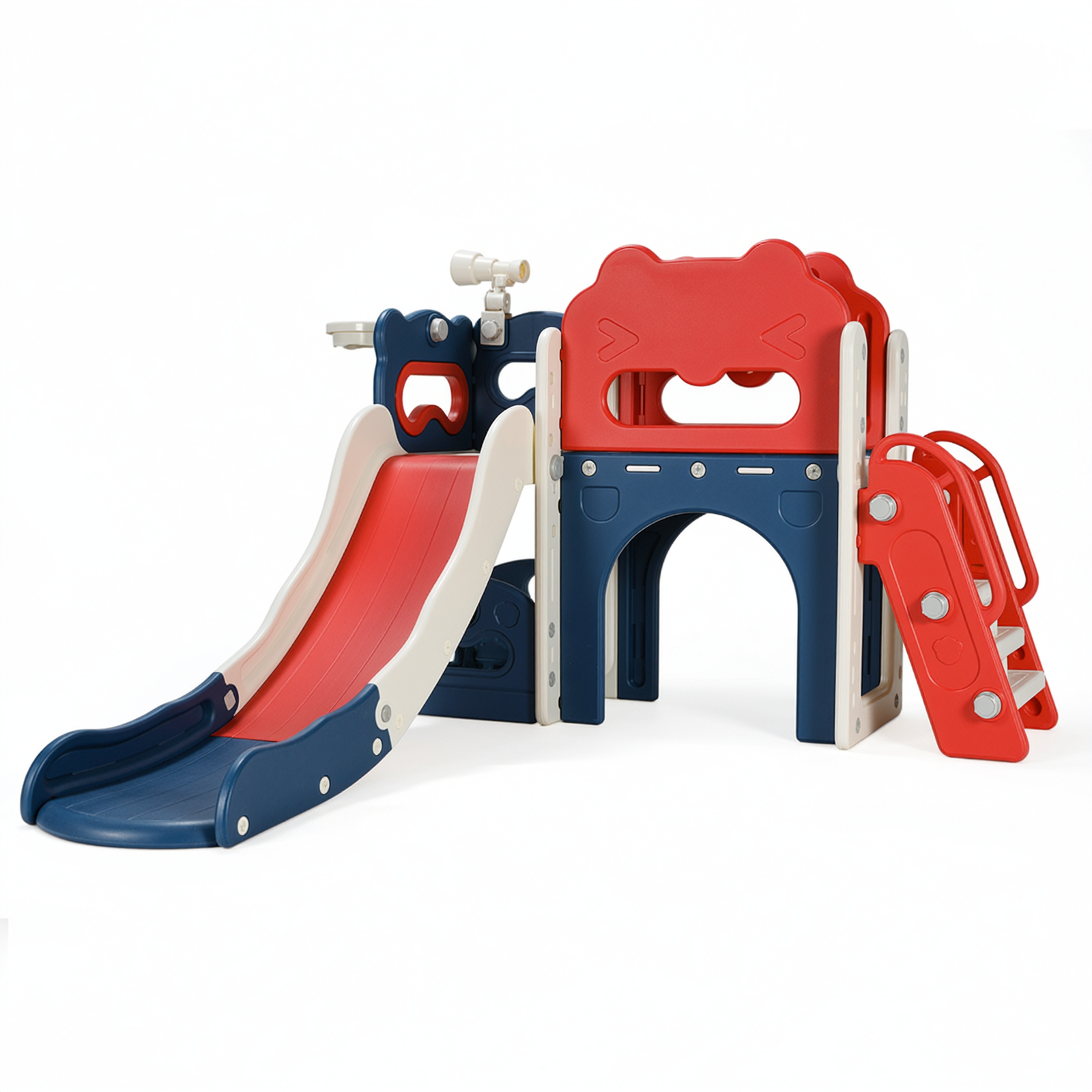 TLSUNNY 8-in-1 Toddler Slide and Climber, with Enclosed Steps, Telescope, Basketball Hoop, Play Tunnel, for Nursey, Playground (No ratings yet)