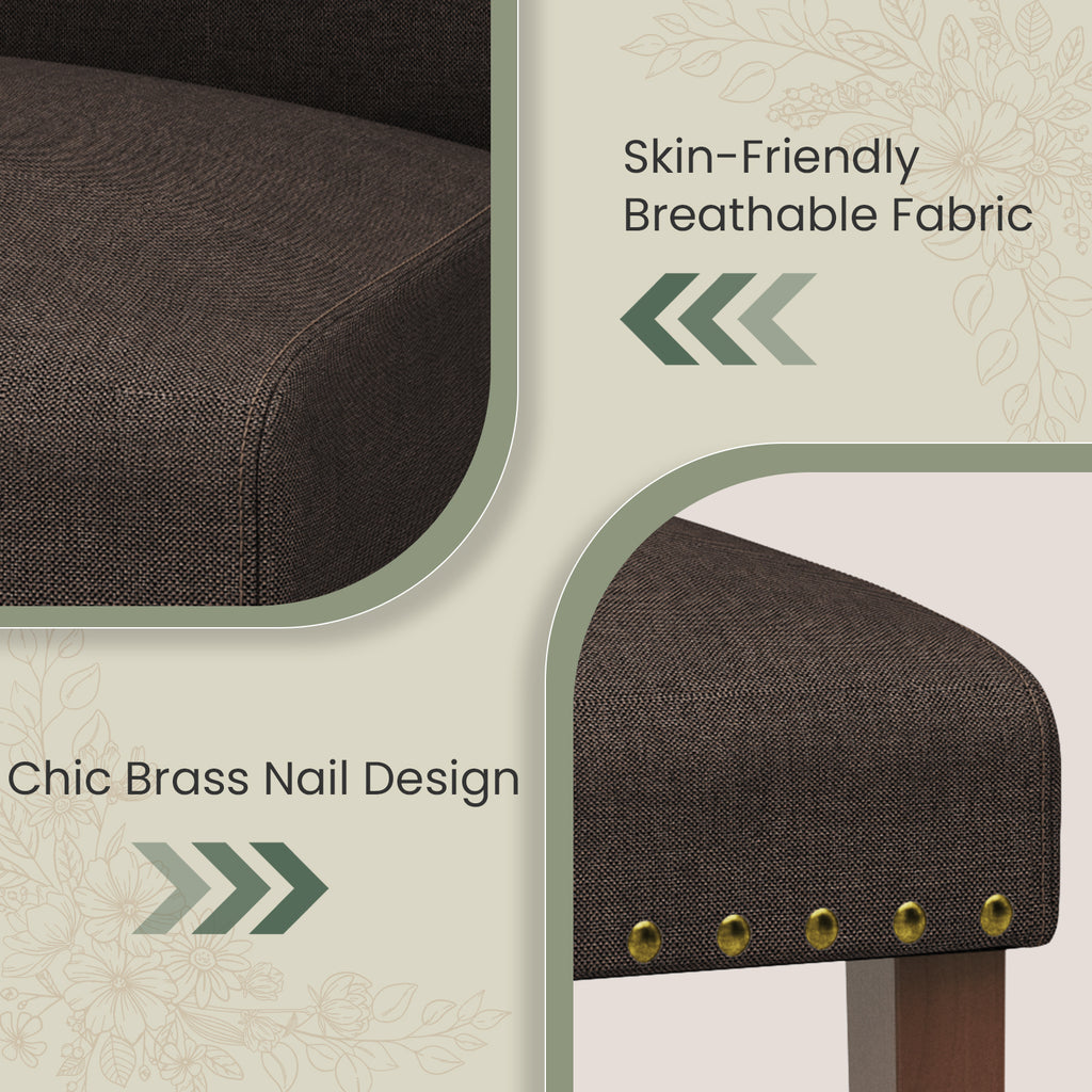TLSUNNY Upholstered Dining Chairs Set of 2/4, Tufted Parsons Design with Nail Head Trim, Solid Wood Legs and Padded Seat, Comfortable Fabric for Dining Room, Kitchen