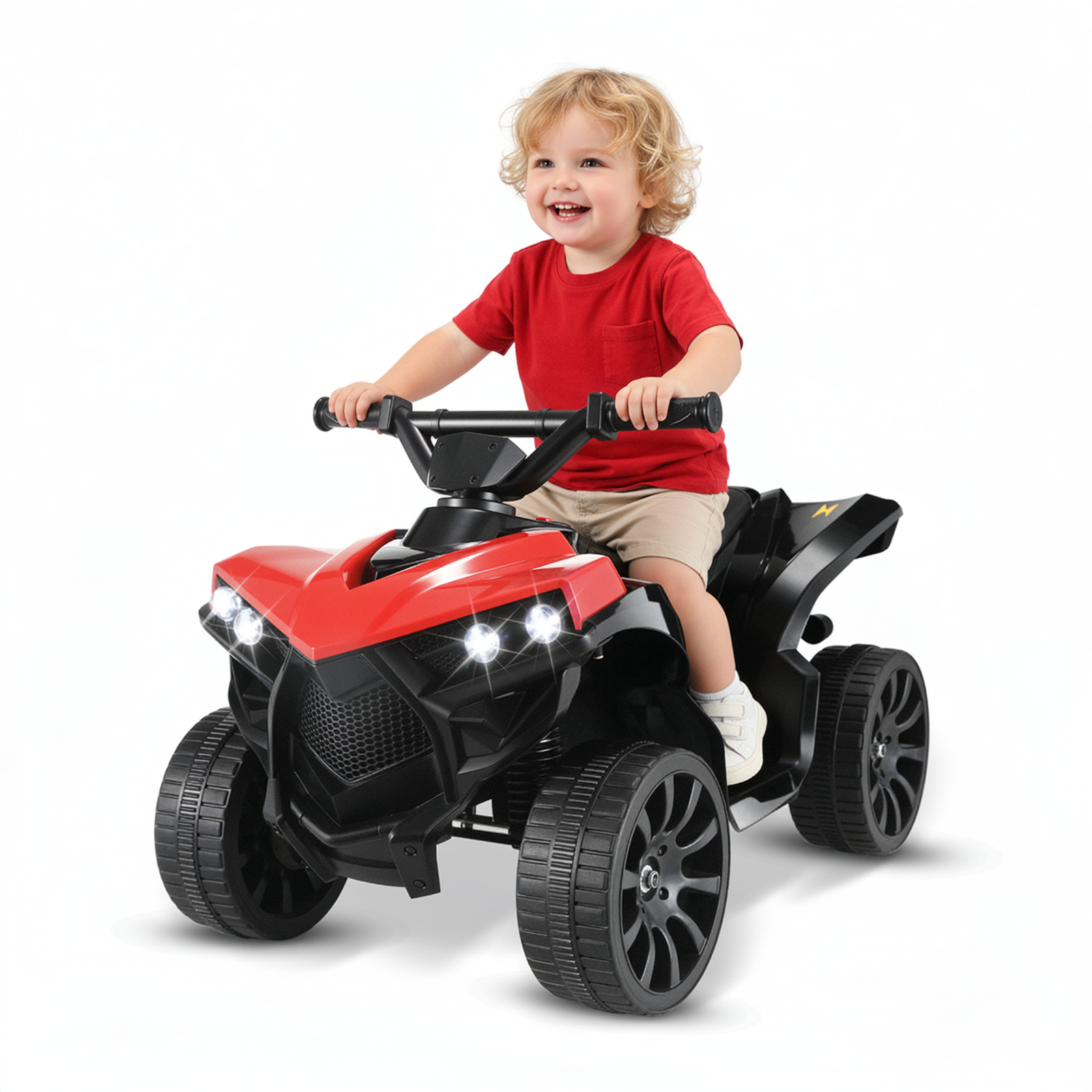 TLSUNNY Electric Ride-On ATV for Toddlers, 6V 4-Wheeler with Pedal Accelerator & Music, for Indoor/Outdoor