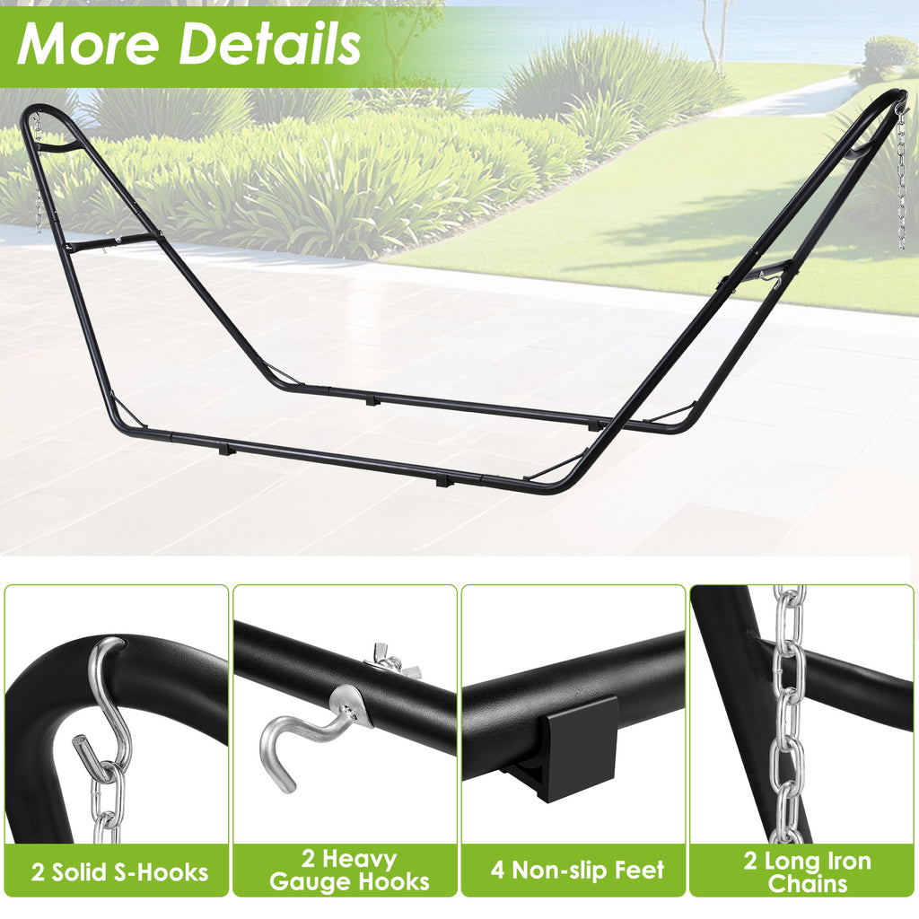 TLSUNNY Hammock Stand, Heavy Duty Double Steel Hammock Stand, 550 LBS Capacity, for Indoor & Outdoor Use