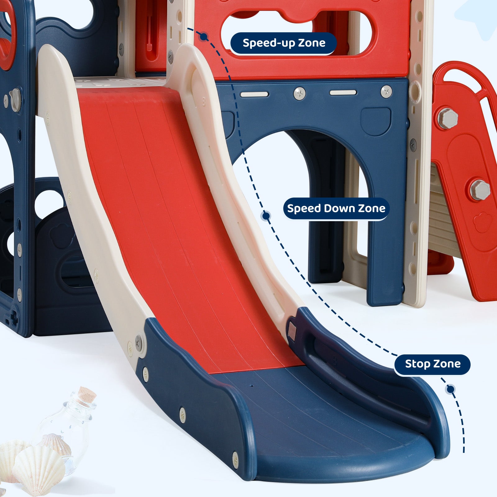 TLSUNNY 8-in-1 Toddler Slide and Climber, with Enclosed Steps, Telescope, Basketball Hoop, Play Tunnel, for Nursey, Playground (No ratings yet)