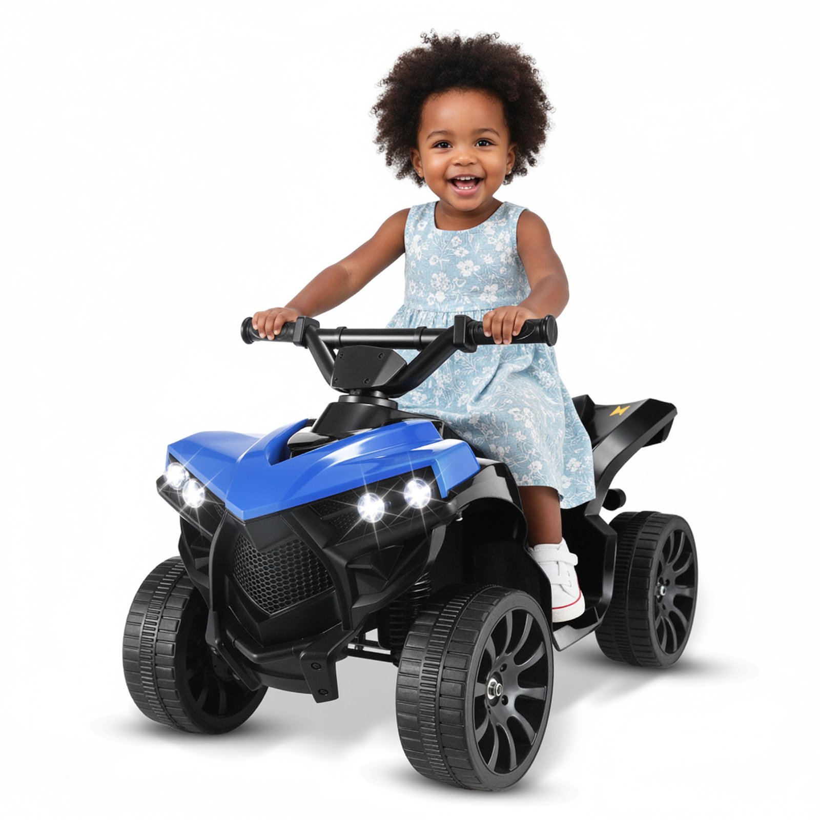 TLSUNNY Electric Ride-On ATV for Toddlers, 6V 4-Wheeler with Pedal Accelerator & Music, for Indoor/Outdoor