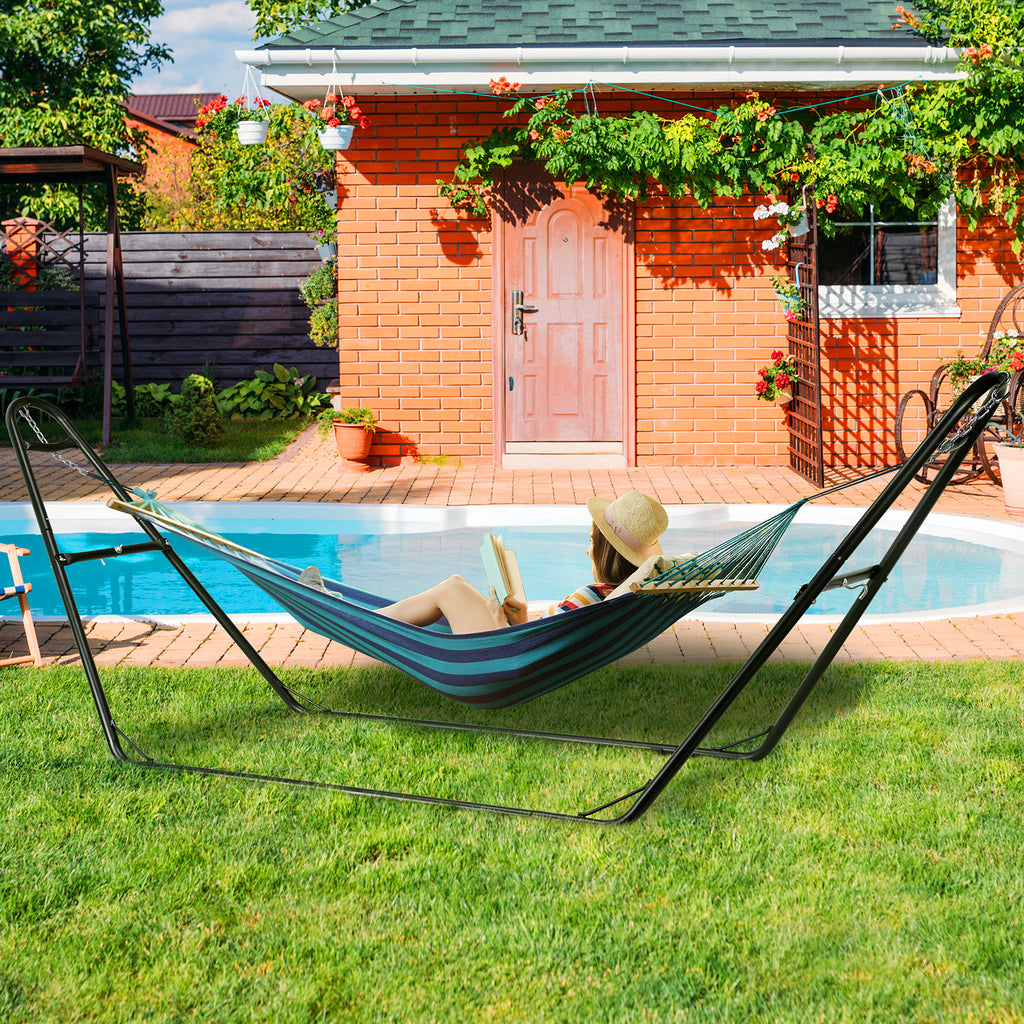 TLSUNNY Hammock Stand, Heavy Duty Double Steel Hammock Stand, 550 LBS Capacity, for Indoor & Outdoor Use