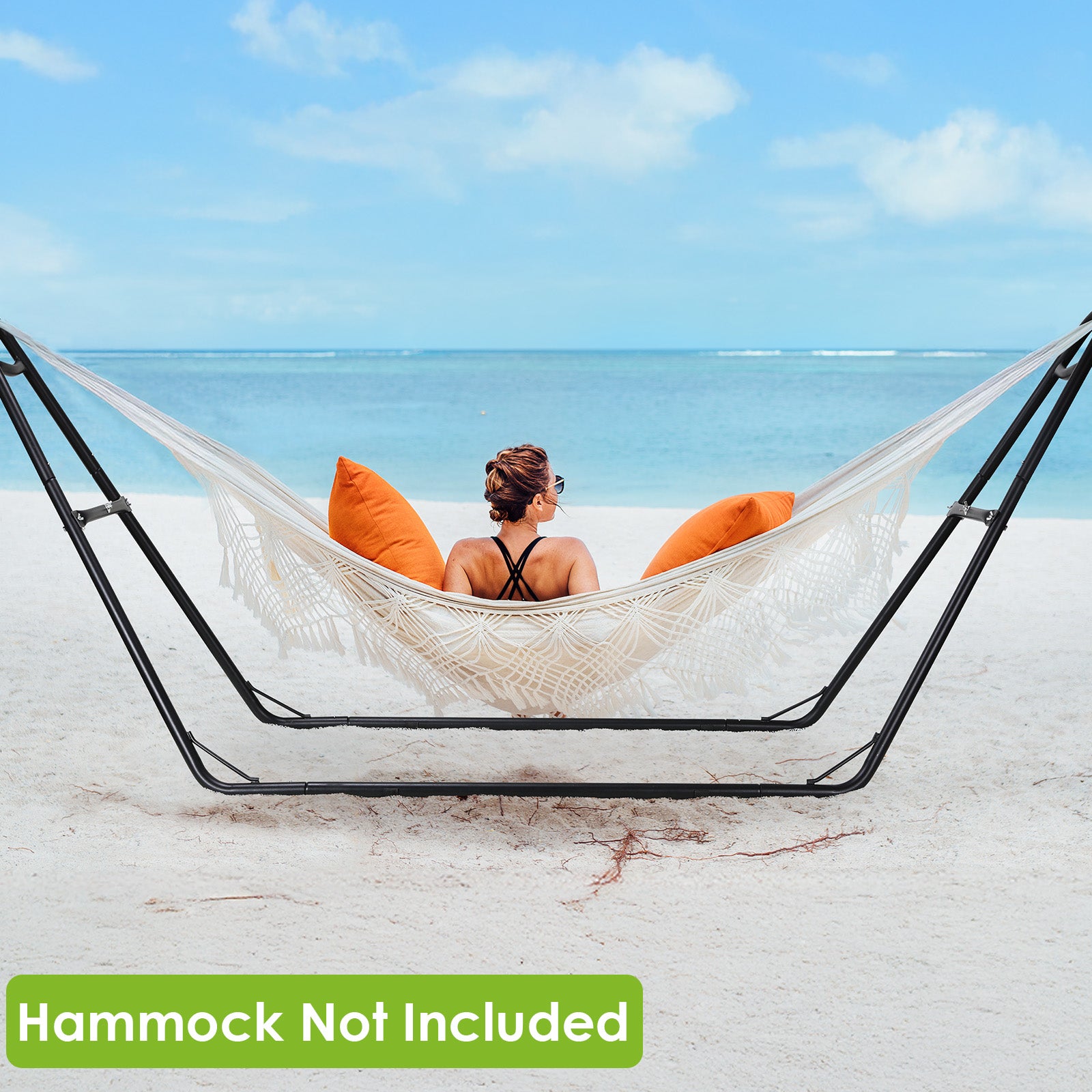 TLSUNNY Hammock Stand, Heavy Duty Double Steel Hammock Stand, 550 LBS Capacity, for Indoor & Outdoor Use