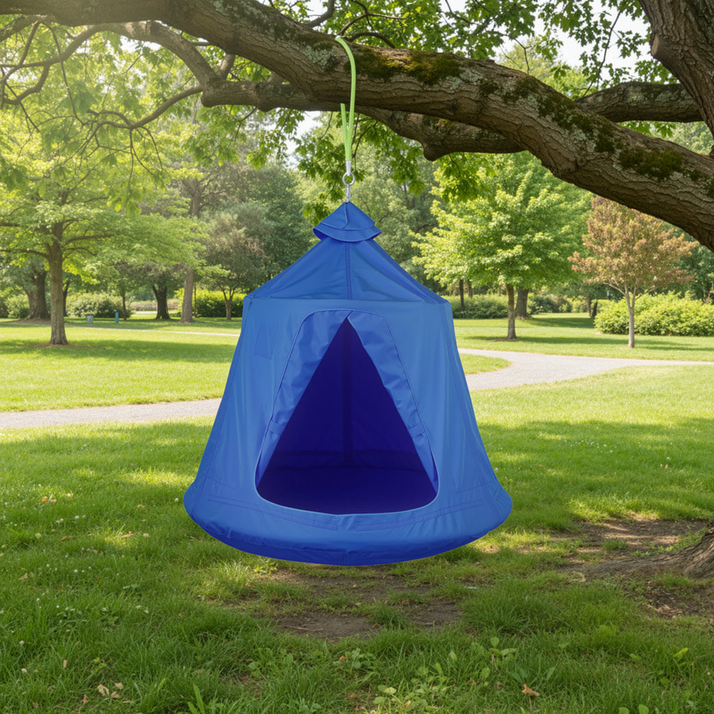 TLSUNNY Hanging Tree Tent, Hanging Chair Swing Tent Set, Waterproof Tree Ceiling Pod, W/ Lights String, Max Capacity 330 lbs