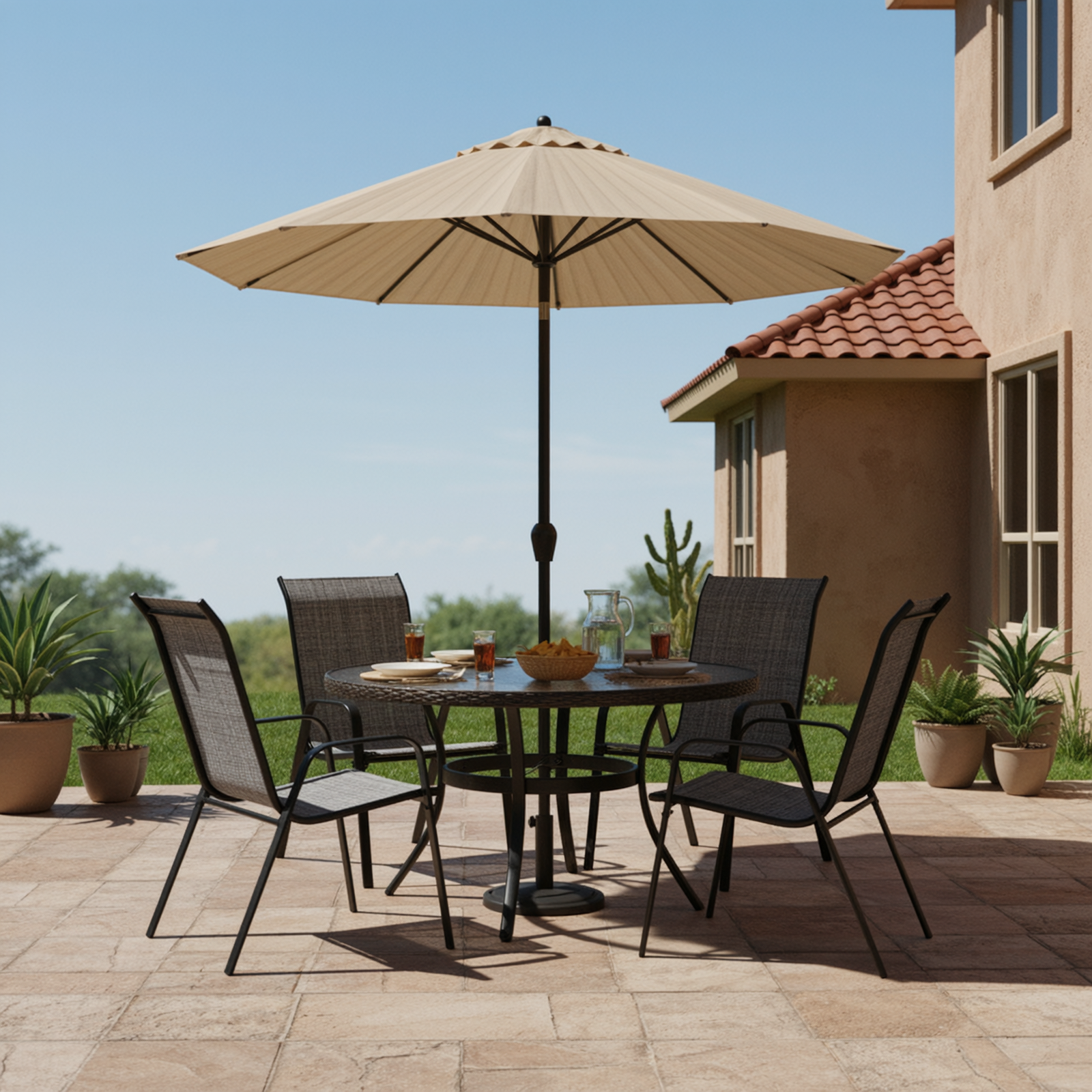TLSUNNY Outdoor Patio Chairs Set of 4/6/8, Stackable & Heavy Duty for All-Weather Outdoor Dining Chairs, Backyard, Deck, Poolside, Restaurant Use