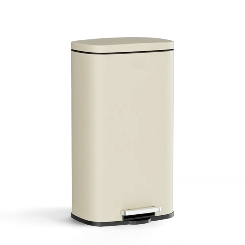 TLSUNNY 8/13.2 Gallon Step Trash Can, Stainless Steel Garbage Bin, Soft-Close Rubbish Bin with Removable Plastic Inner Bucket, Fingerprint-Proof, Lid Dustbin, Suit for Kitchen Home