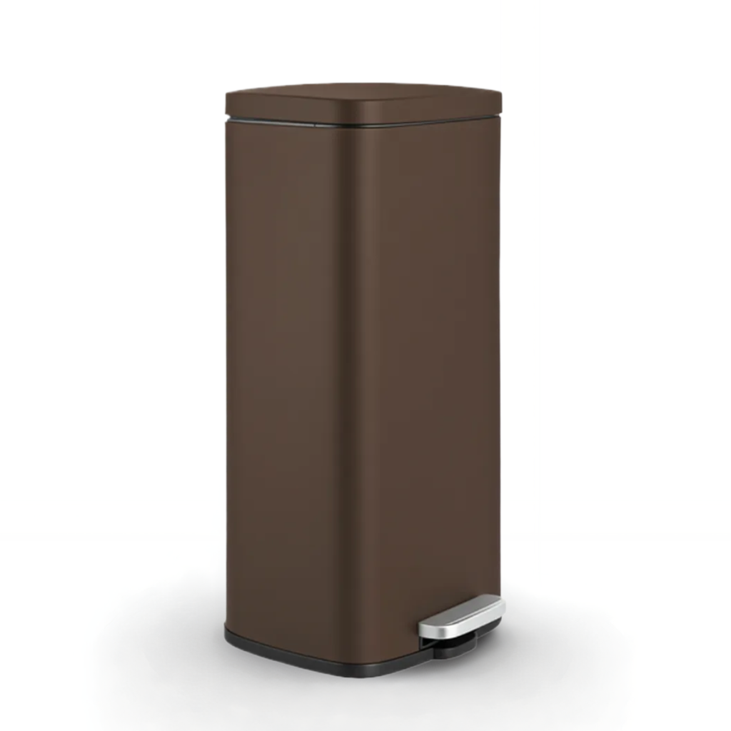 TLSUNNY 8/13.2 Gallon Step Trash Can, Stainless Steel Garbage Bin, Soft-Close Rubbish Bin with Removable Plastic Inner Bucket, Fingerprint-Proof, Lid Dustbin, Suit for Kitchen Home