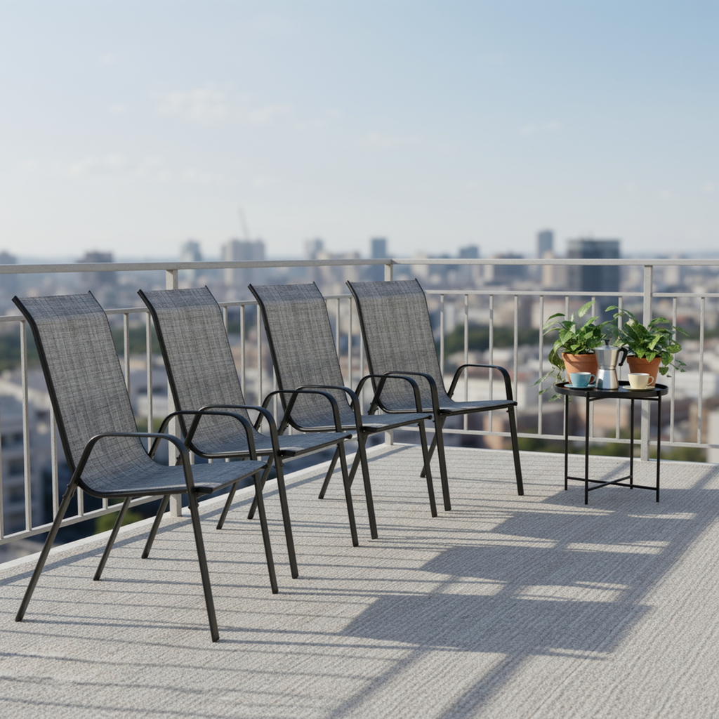 TLSUNNY Outdoor Patio Chairs Set of 4/6/8, Stackable & Heavy Duty for All-Weather Outdoor Dining Chairs, Backyard, Deck, Poolside, Restaurant Use