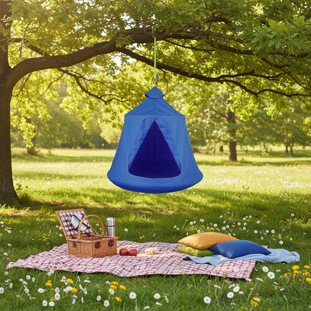 TLSUNNY Hanging Tree Tent, Hanging Chair Swing Tent Set, Waterproof Tree Ceiling Pod, W/ Lights String, Max Capacity 330 lbs