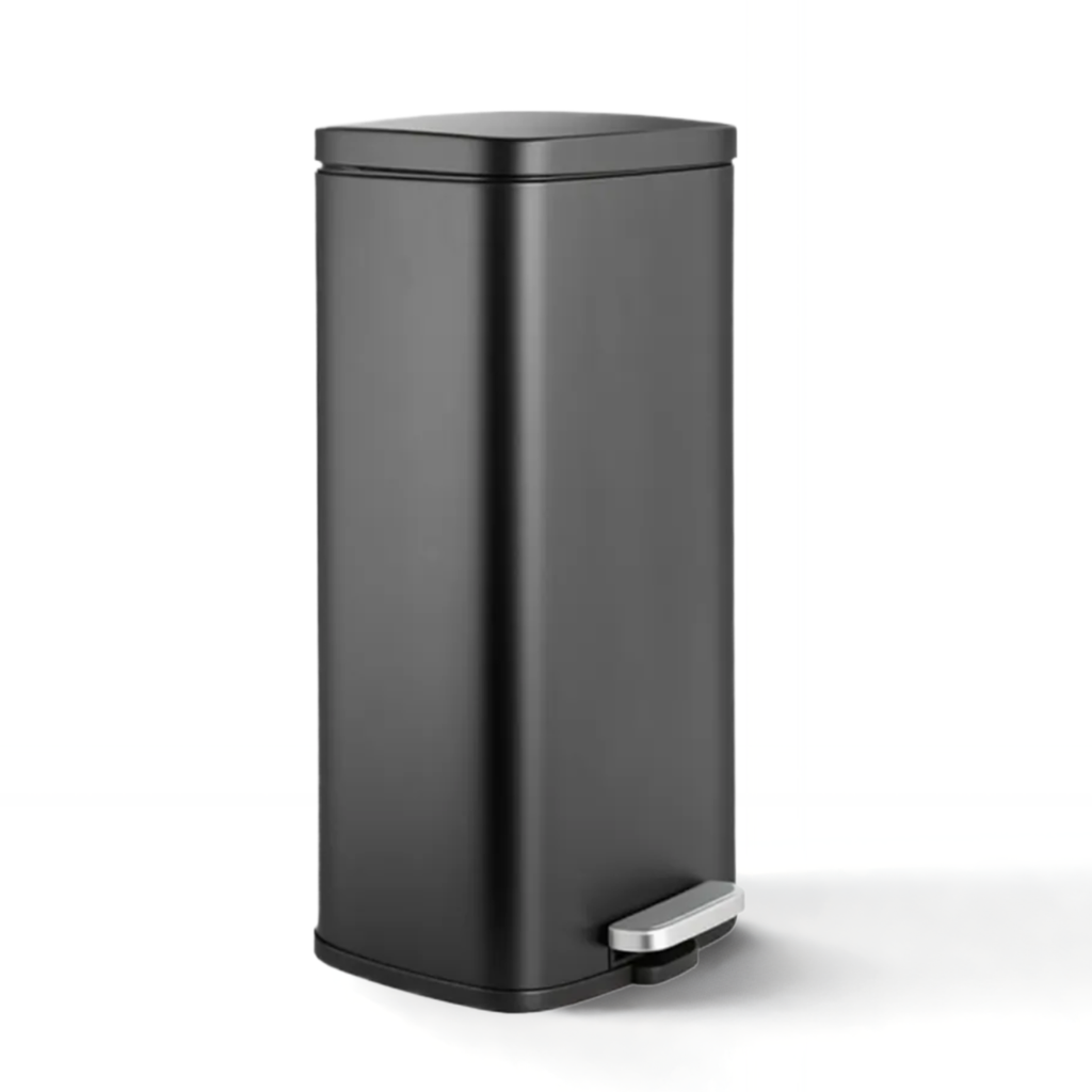 TLSUNNY 8/13.2 Gallon Step Trash Can, Stainless Steel Garbage Bin, Soft-Close Rubbish Bin with Removable Plastic Inner Bucket, Fingerprint-Proof, Lid Dustbin, Suit for Kitchen Home