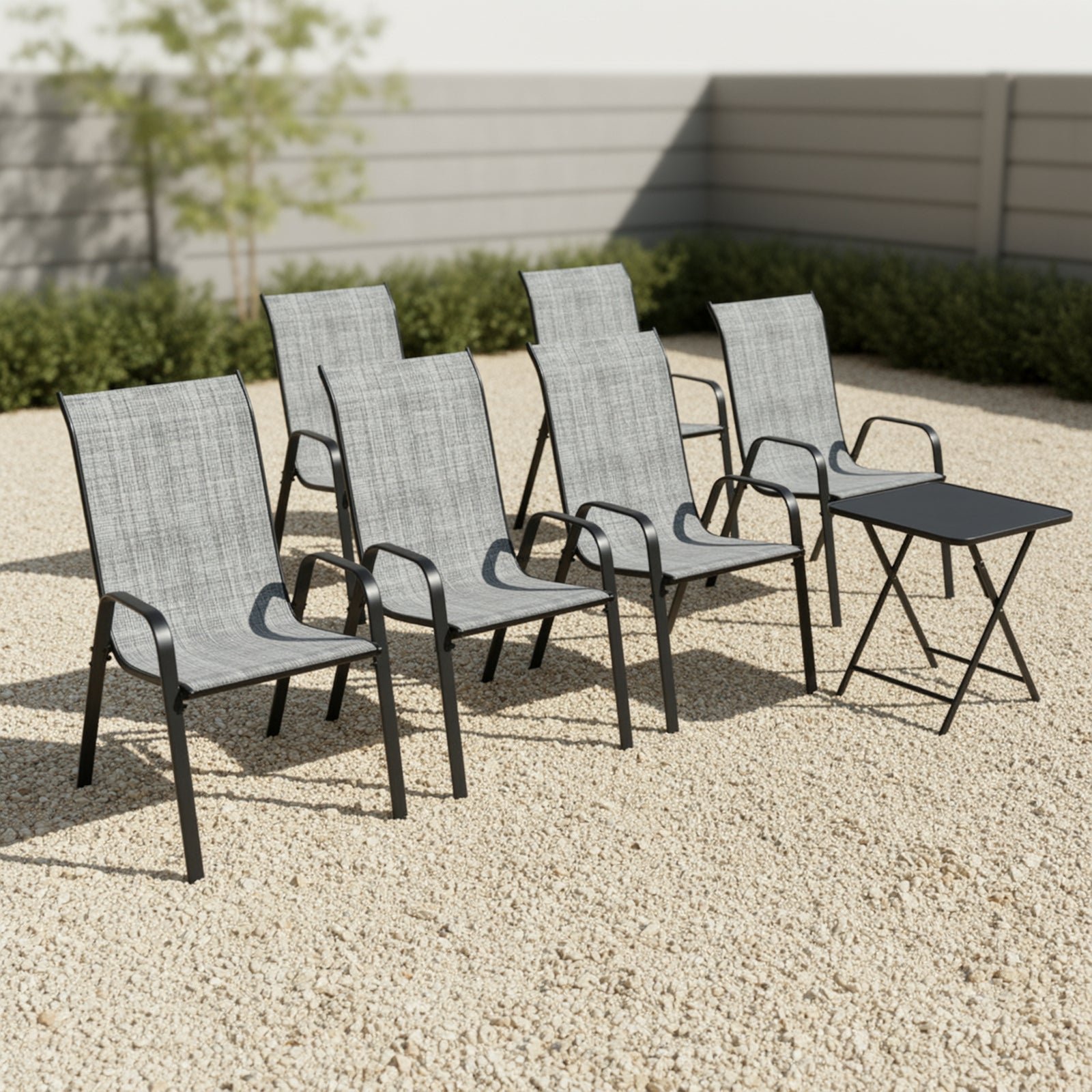 TLSUNNY Outdoor Patio Chairs Set of 4/6/8, Stackable & Heavy Duty for All-Weather Outdoor Dining Chairs, Backyard, Deck, Poolside, Restaurant Use