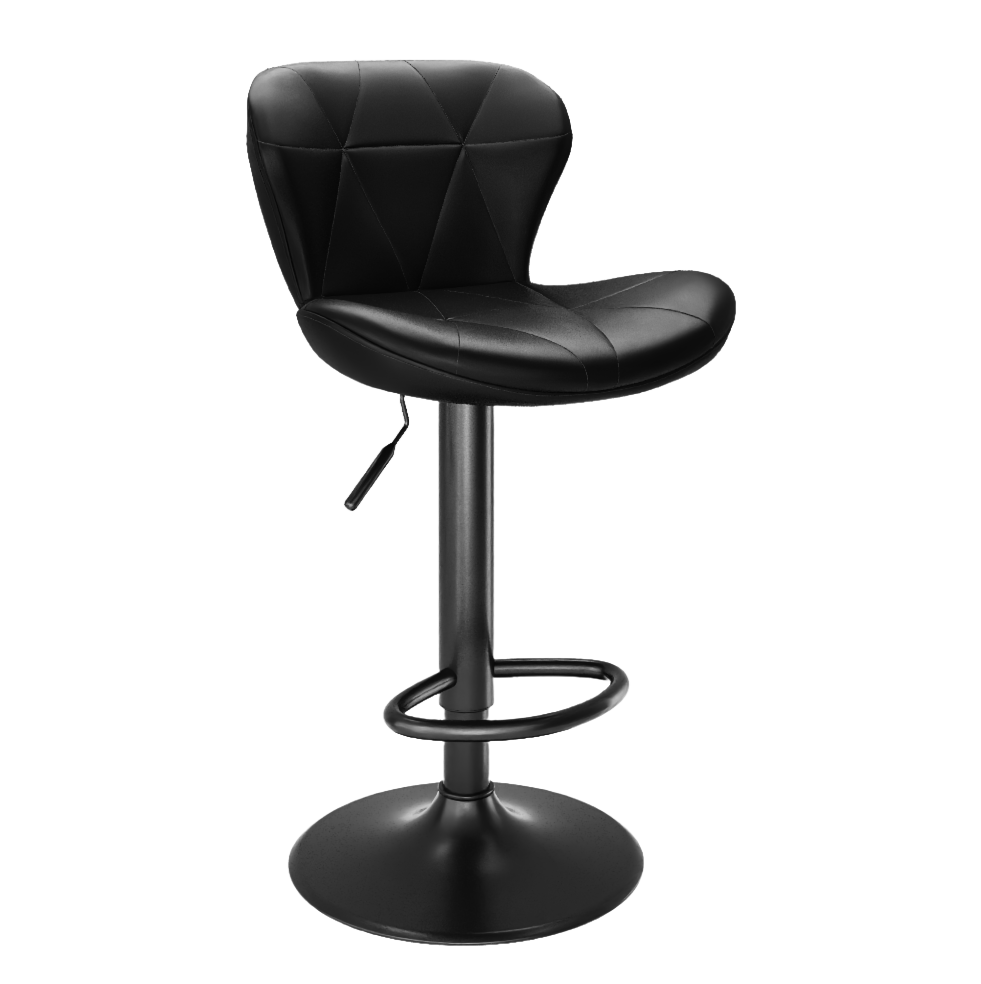 TLSUNNY Modern Upholstered Barstools Set of 2/4, Adjustable Height Counter Stools, PU Leather Swivel Barstools with Metal Frame, for Dining/Cafes