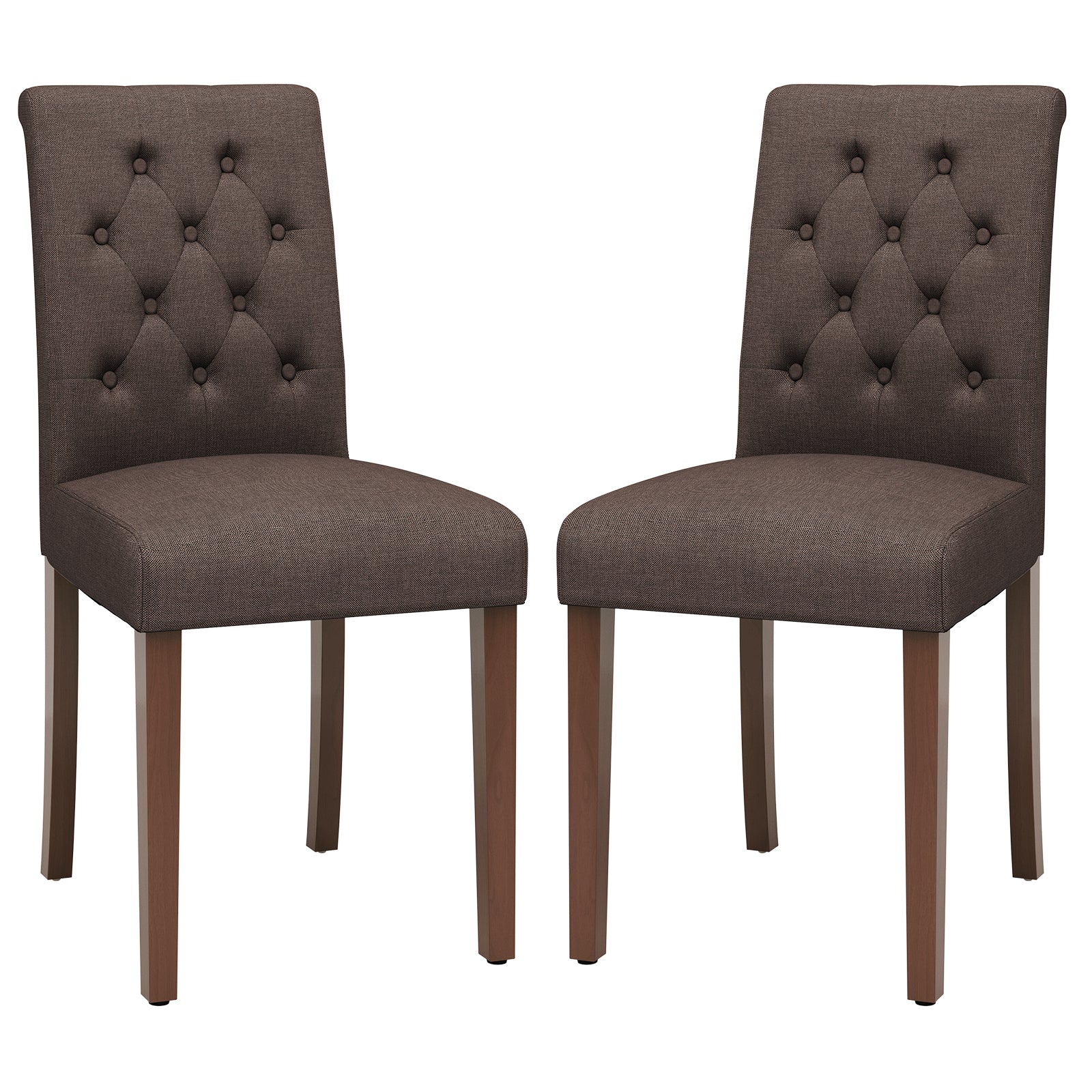 TLSUNNY Upholstered Dining Chairs Set of 2/4, Tufted Parsons Fabric Side Chairs with Solid Wood Legs, for Dining Room, Kitchen