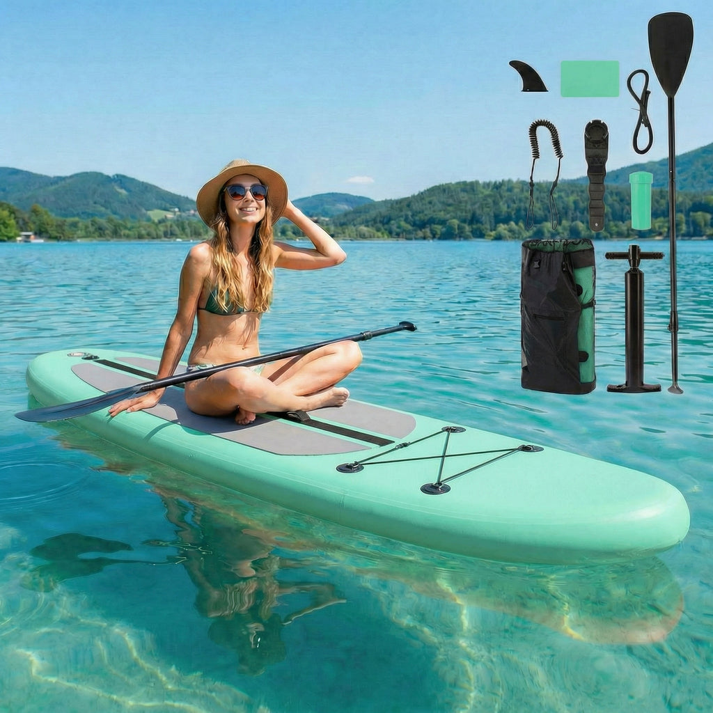 TLSUNNY Inflatable Stand Up Paddle Board, 10/11/12Ft Surfboard 6'' Thick SUP Paddle Board, with Carrying Bag, Hand Pump, Air Pump