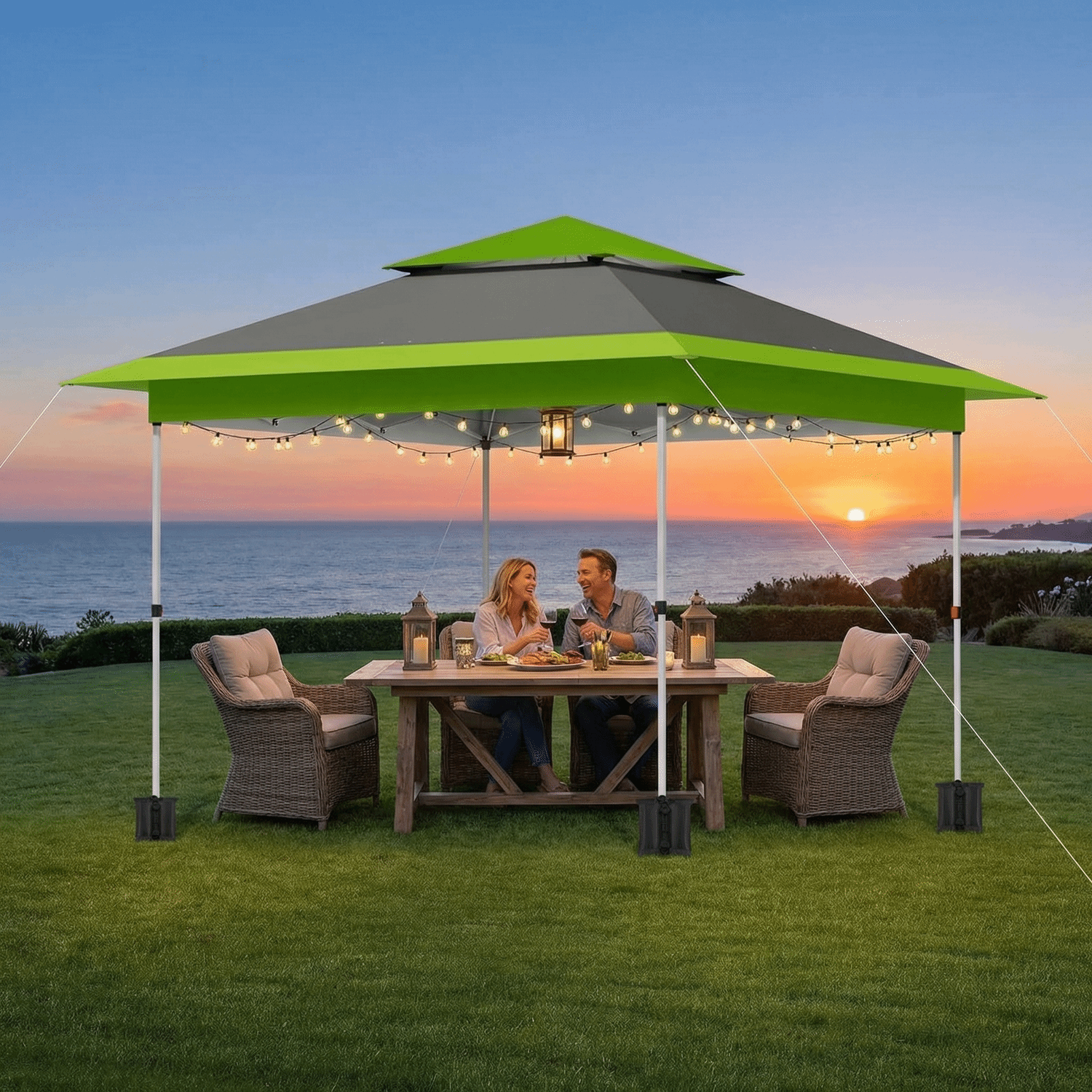 TLSUNNY 12x12 ft Pop-up Canopy Tent, Outdoor Commercial Height Adjusta TLSUNNY 12x12 ft Pop-up Canopy Tent, Outdoor Commercial Height Adjusta