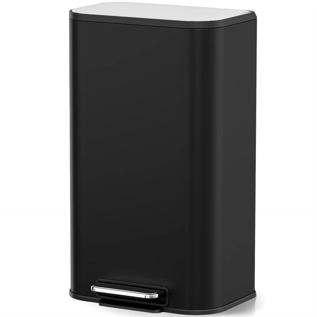 TLSUNNY 30/50L Square Step-On Trash Can, 8/13.2 Gal Fingerprint-Proof Stainless Steel Garbage Bin for Kitchen/Office