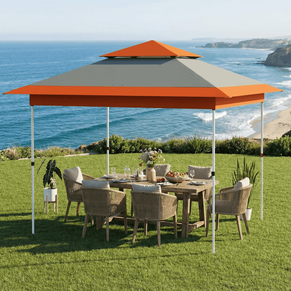 TLSUNNY 12x12 ft Pop-up Canopy Tent, Outdoor Commercial Height Adjustable Canopy, 144 sq.ft Sun Shade, Patio Gazebo for Backyard Events
