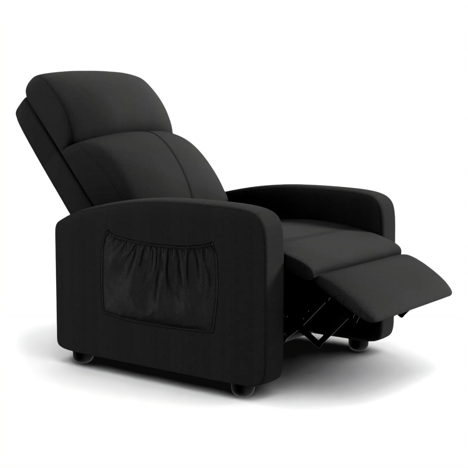 TLSUNNY Fabric Recliner Chair with Side Pocket, Thick Cushion Adjustable Lounger, Modern Home Theater Seating for Bedroom, Living Room