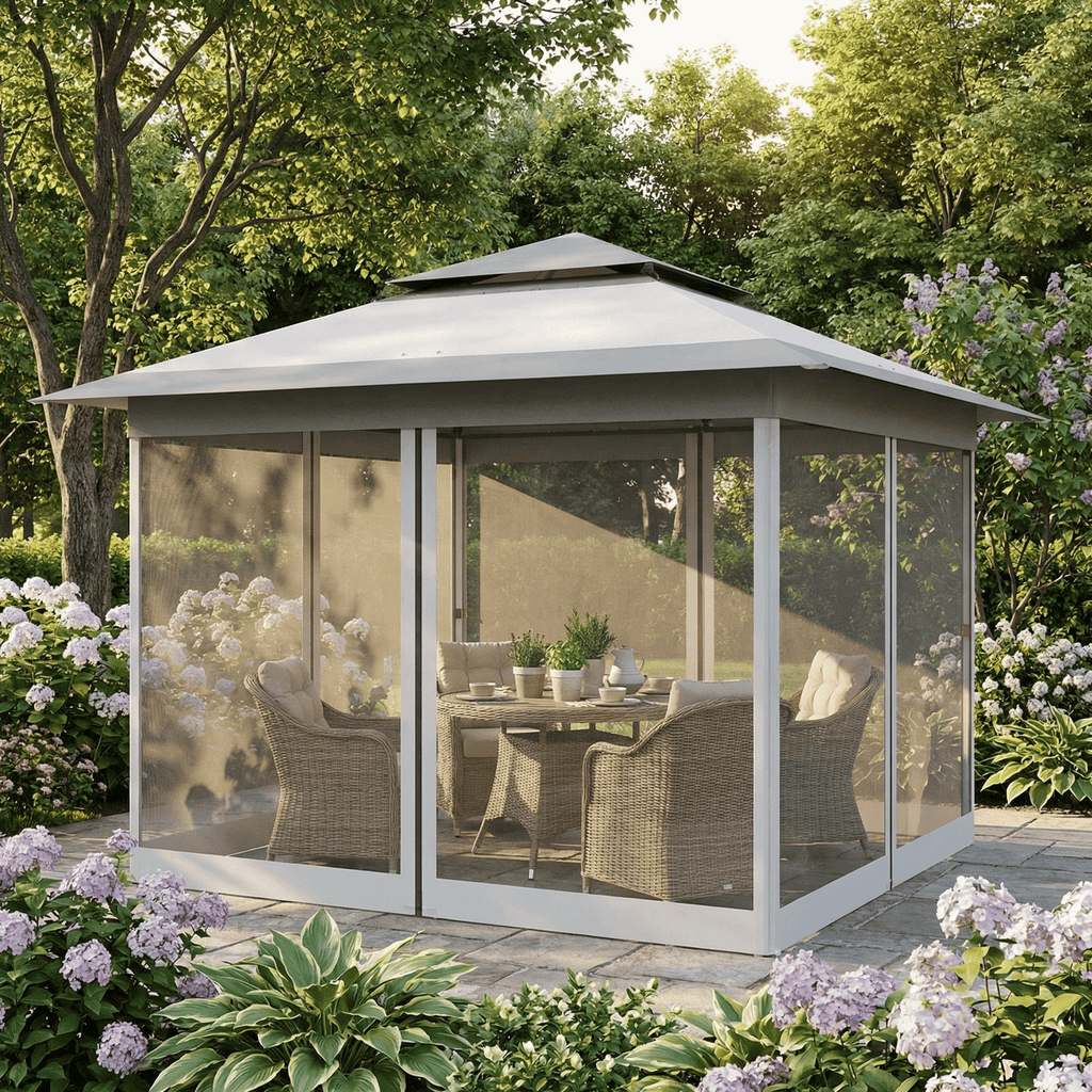 TLSUNNY Pop up Gazebo, 11'x11'/13'x13' Outdoor Canopy Tent with Nettings, Instant Folding Shelter, for Patio, Garden, Backyard
