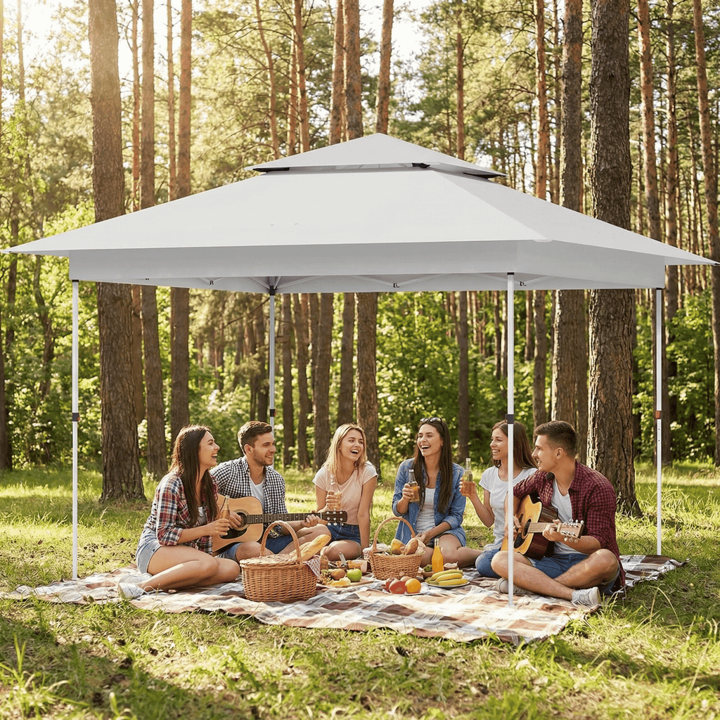 TLSUNNY 12x12 ft Pop-up Canopy Tent, Outdoor Commercial Height Adjustable Canopy, 144 sq.ft Sun Shade, Patio Gazebo for Backyard Events
