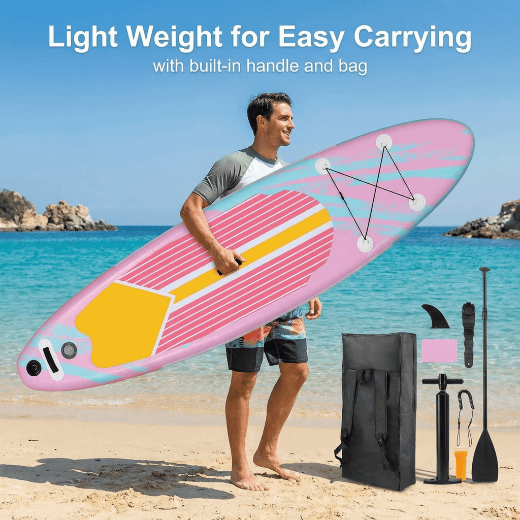 TLSUNNY Inflatable Stand Up Paddle Board, 10/11/12Ft Surfboard 6'' Thick SUP Paddle Board, with Carrying Bag, Hand Pump, Air Pump