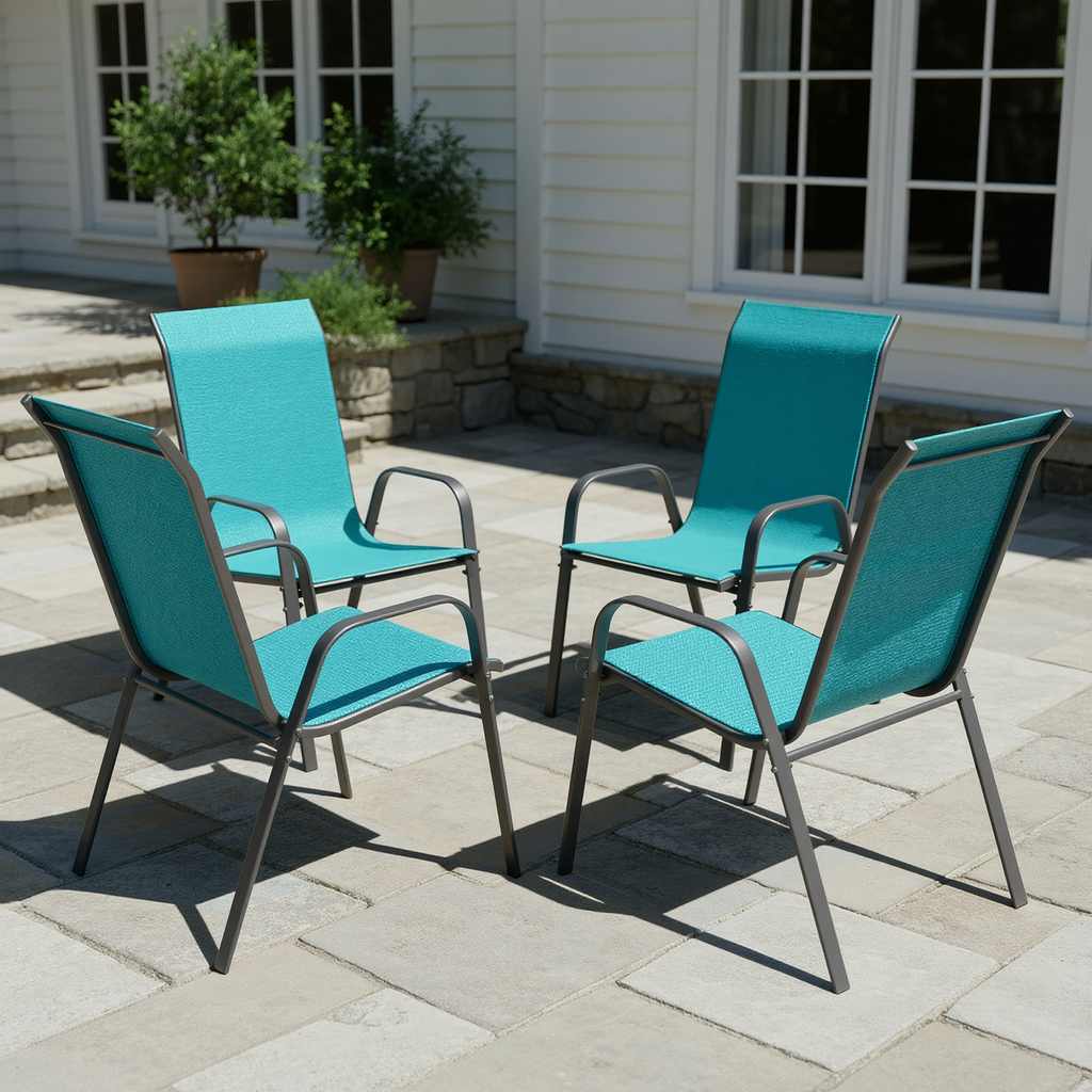 TLSUNNY Outdoor Patio Chairs Set of 4/6/8, Stackable & Heavy Duty for All-Weather Outdoor Dining Chairs, Backyard, Deck, Poolside, Restaurant Use