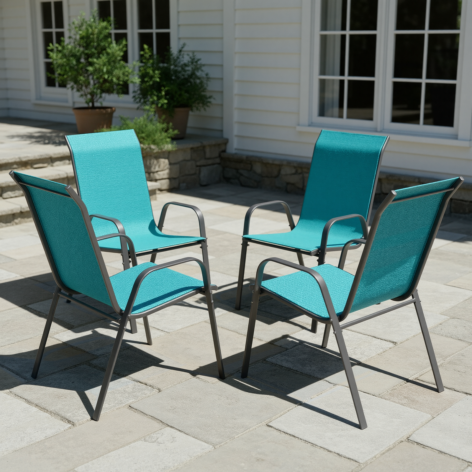TLSUNNY Outdoor Patio Chairs Set of 4/6/8, Stackable & Heavy Duty for All-Weather Outdoor Dining Chairs, Backyard, Deck, Poolside, Restaurant Use