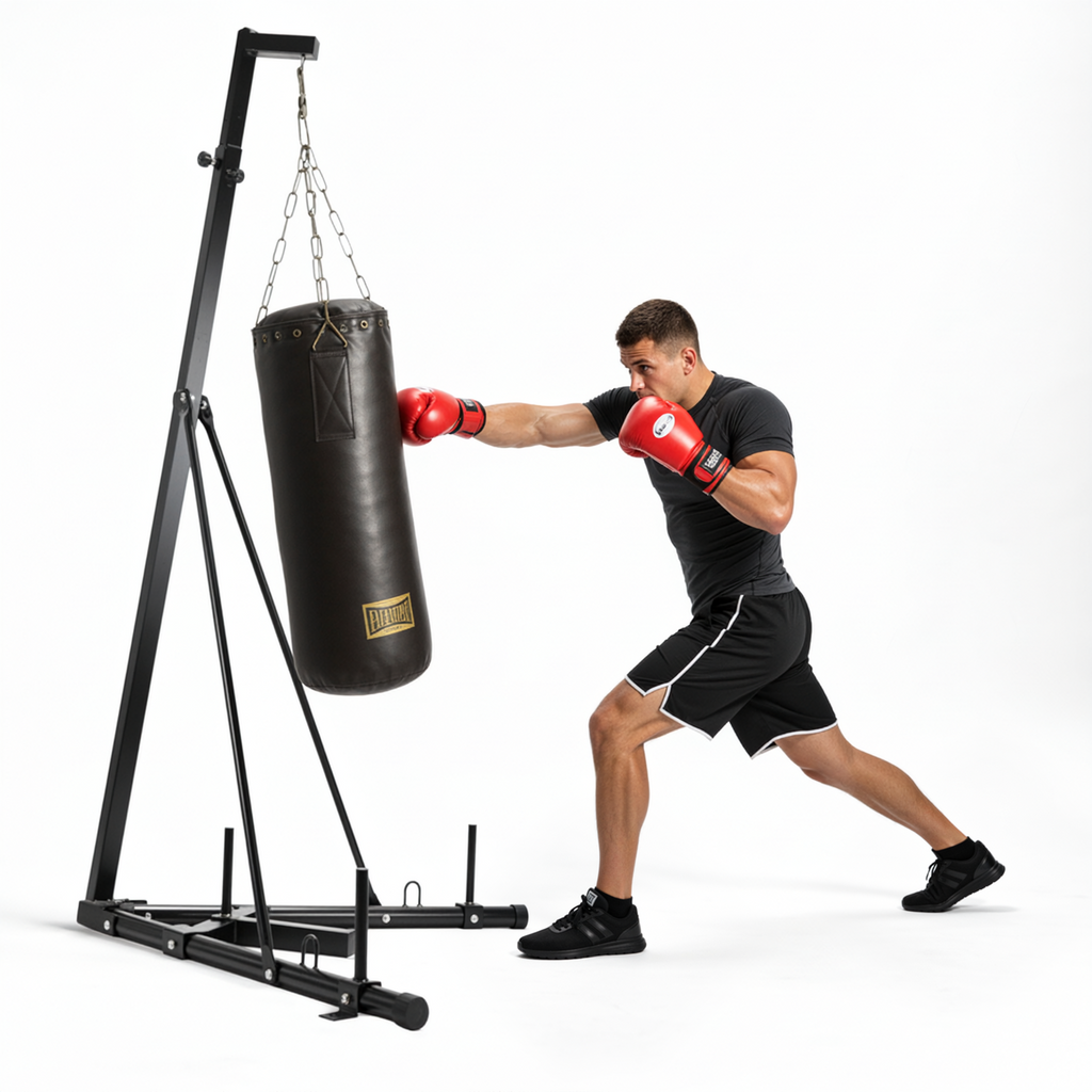 TLSUNNY 150 LBS Height Adjustable Punching Bag Stand, Heavy Duty Free Standing Boxing Bag Stand with Weighted Base, for Home Gym & Fitness Training