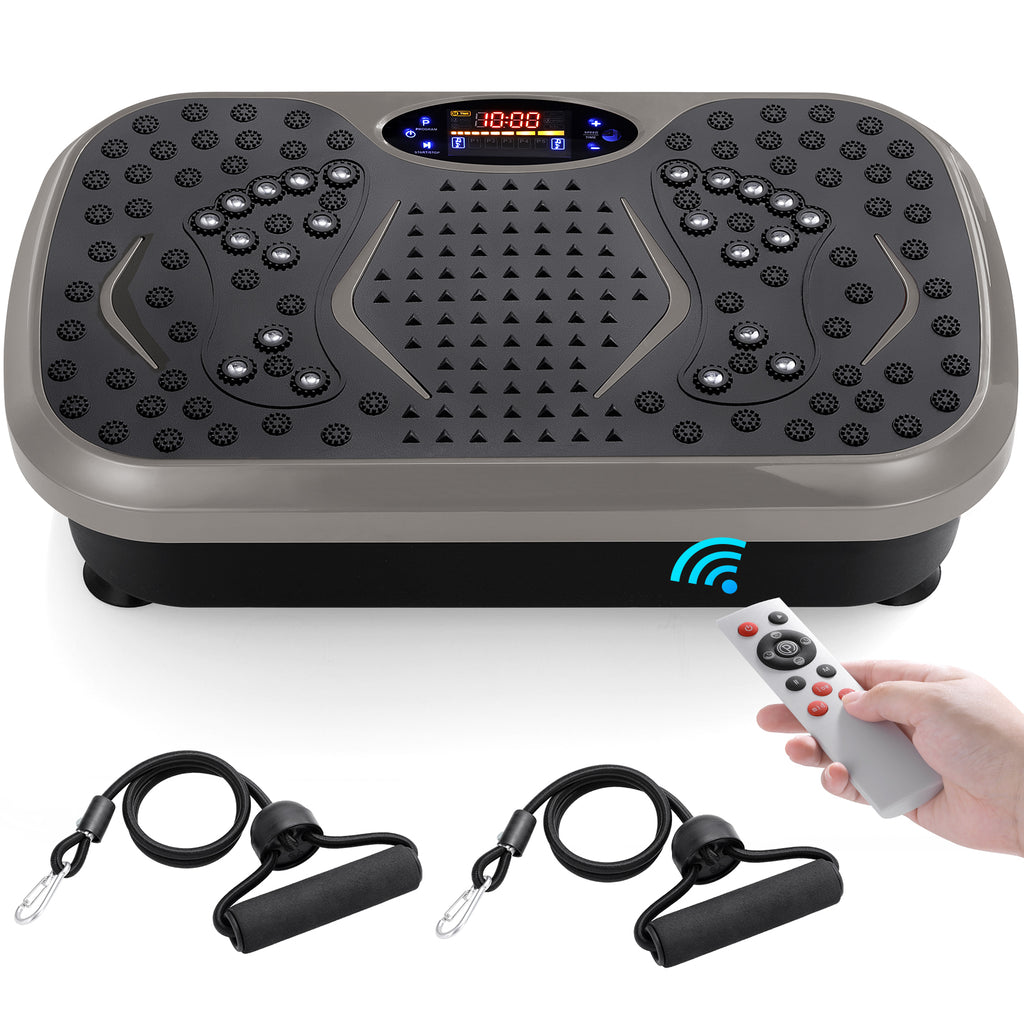 TLSUNNY 3D Vibration Plate Exercise Machine, Full Body Workout Machine with Remote & Resistance Bands for Home Use