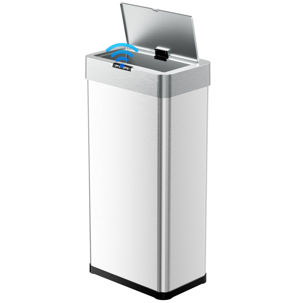 TLSUNNY Automatic Trash Can, 13.2/16/18.5/21.1 Gallon Stainless Steel, Motion Sensor Hands Free Soft Close Lid Garbage Biner