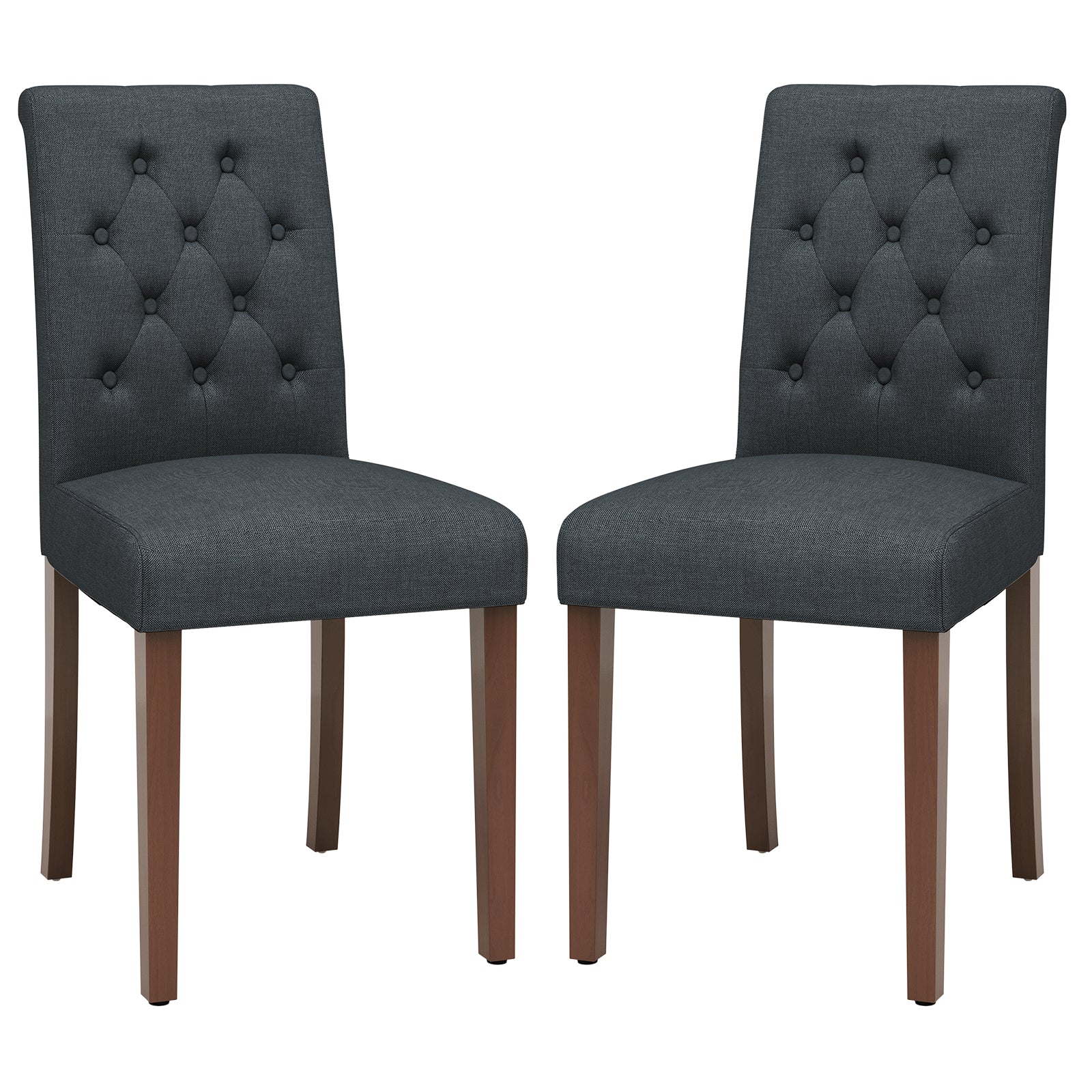 TLSUNNY Upholstered Dining Chairs Set of 2/4, Tufted Parsons Fabric Side Chairs with Solid Wood Legs, for Dining Room, Kitchen