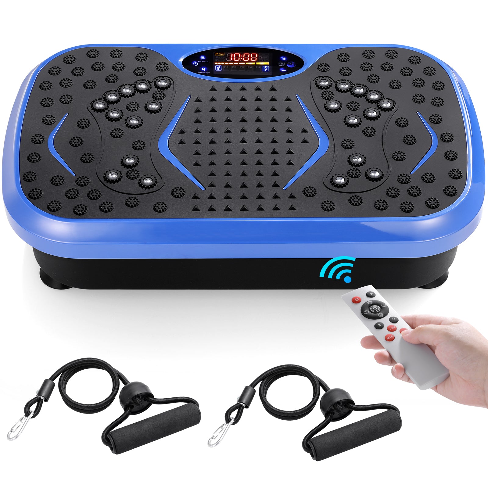 TLSUNNY 3D Vibration Plate Exercise Machine, Full Body Workout Machine with Remote & Resistance Bands for Home Use