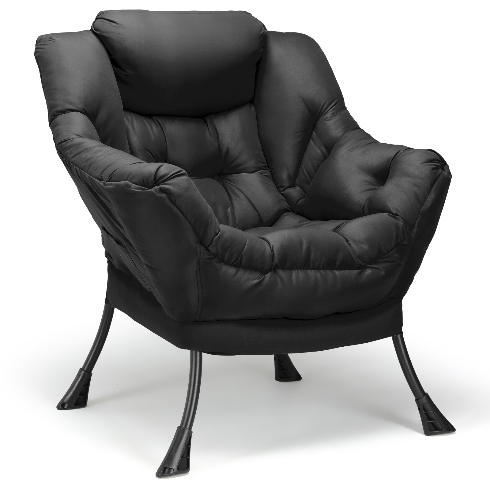 TLSUNNY Lazy Chair/ with Foldable Ottoman, Modern Lounge Reading Chair with Side Pocket, Upholstered Armchair for Living Room, Bedroom and Dorm