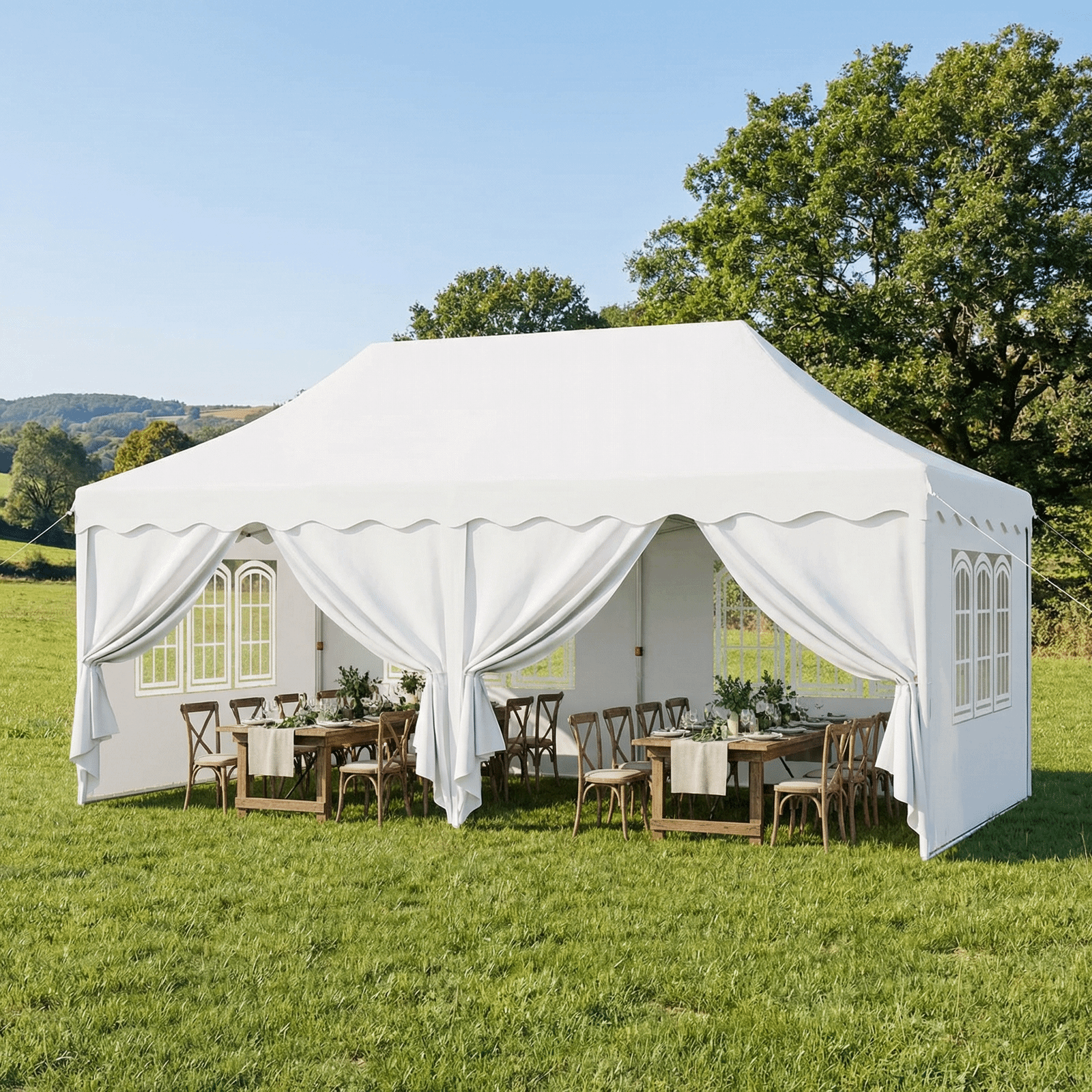 canopy tents party TLSUNNY 10'x20' Pop up Canopy Tent with 6 Sidewalls, Adjustable Height