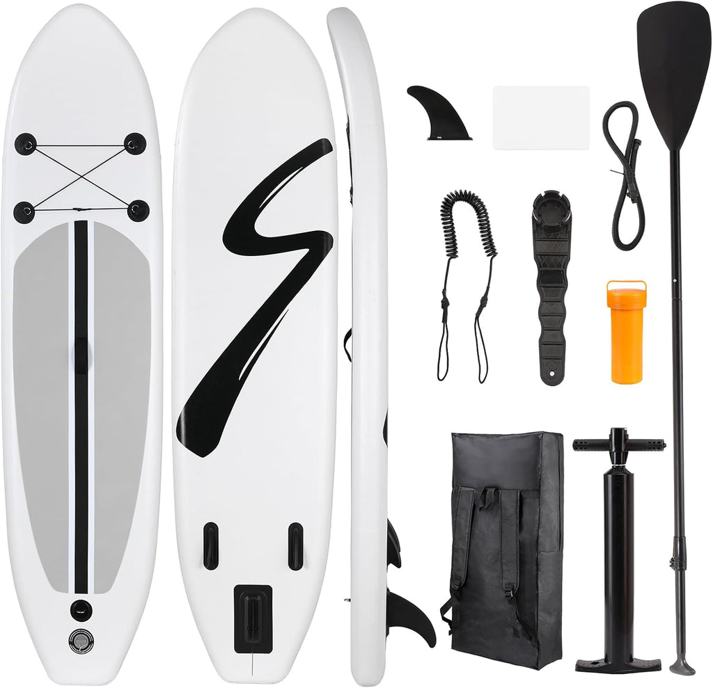 TLSUNNY Inflatable Stand Up Paddle Board, 10/11/12Ft Surfboard 6'' Thick SUP Paddle Board, with Carrying Bag, Hand Pump, Air Pump