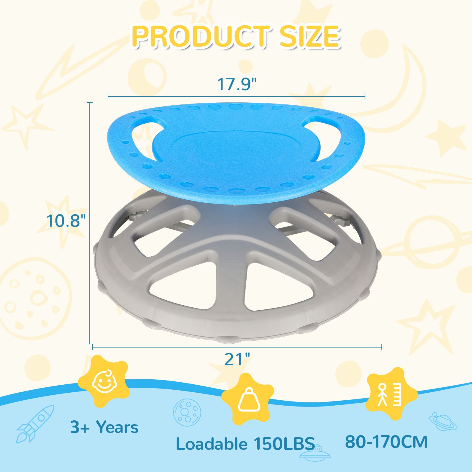 TLSUNNY Spinning Chair for Autistic,360° Swivel Sensory Seat for Teens with ADHD/Autism, Balance Training