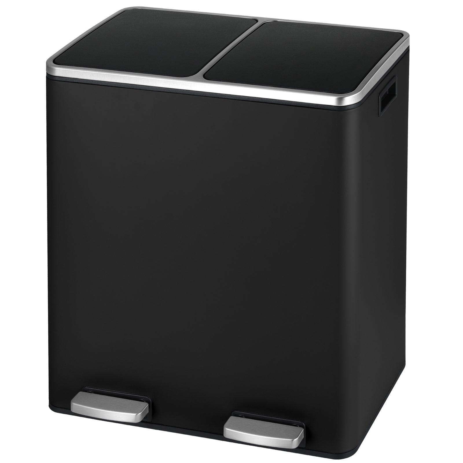 TLSUNNY 16 Gal Double Trash Can Kitchen, Dual Compartment Recycling Bin with Removable Buckets, for Home, Office