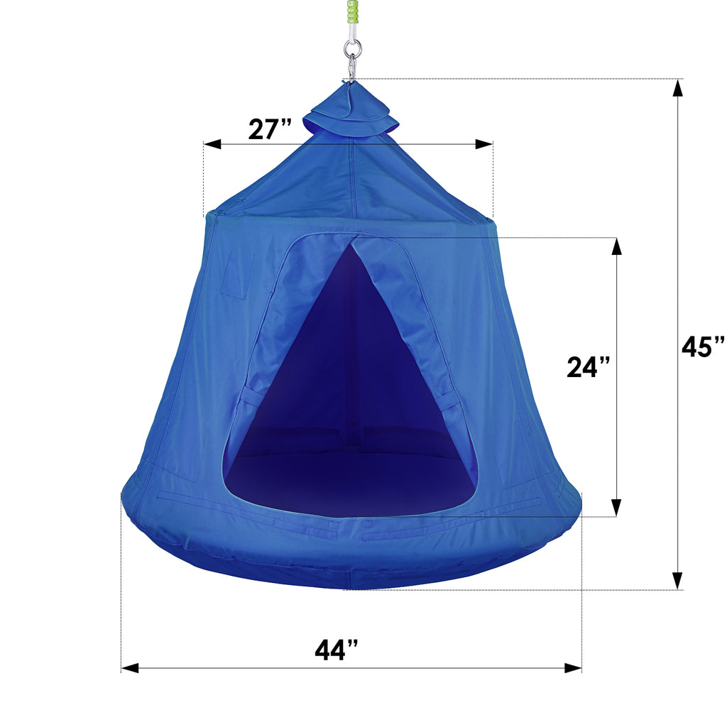 TLSUNNY Hanging Tree Tent, Hanging Chair Swing Tent Set, Waterproof Tree Ceiling Pod, W/ Lights String, Max Capacity 330 lbs