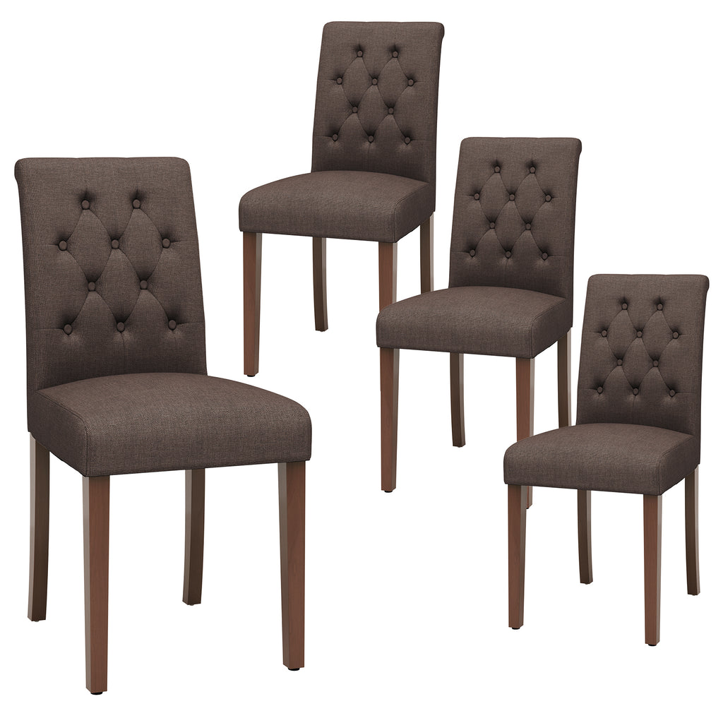 TLSUNNY Upholstered Dining Chairs Set of 2/4, Tufted Parsons Fabric Side Chairs with Solid Wood Legs, for Dining Room, Kitchen