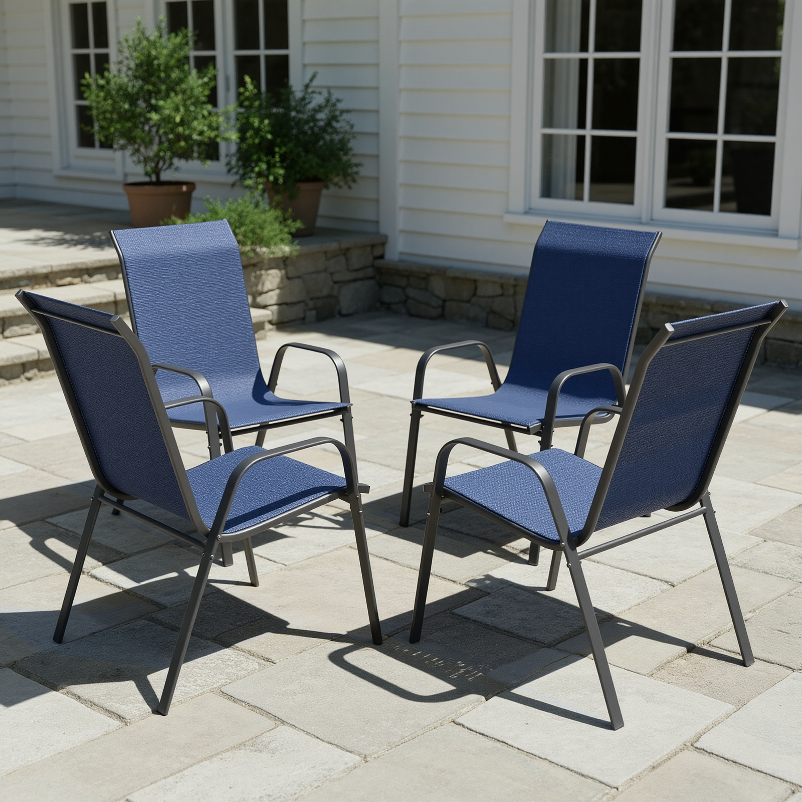 TLSUNNY Outdoor Patio Chairs Set of 4/6/8, Stackable & Heavy Duty for All-Weather Outdoor Dining Chairs, Backyard, Deck, Poolside, Restaurant Use