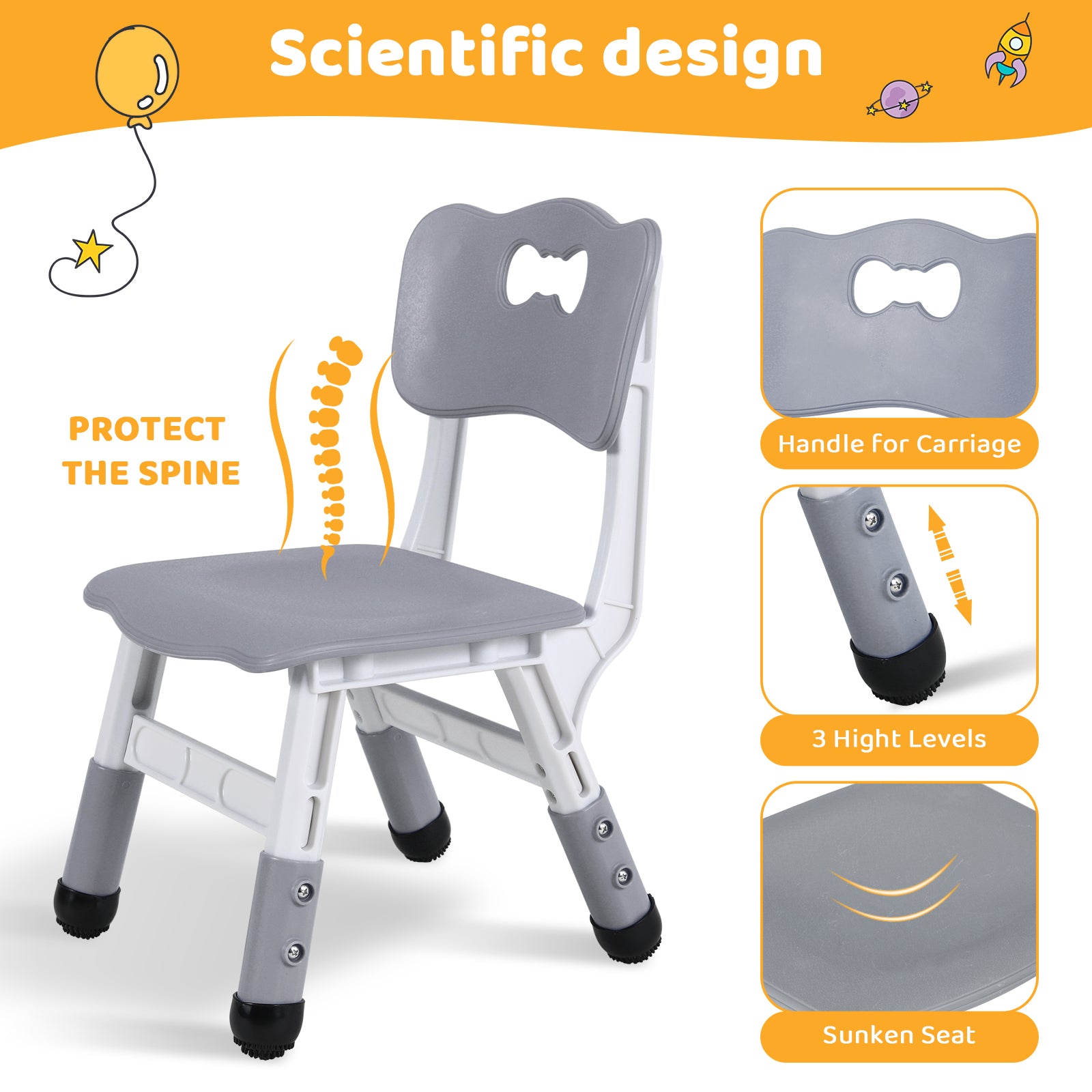 TLSUNNY Kids Table and 2 Chairs Set, Height Adjustable Toddler Play Activity Table Set with Graffiti Desktop, for Playroom, Daycare