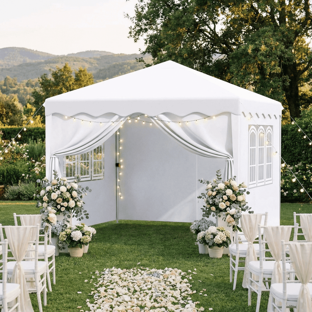 TLSUNNY 10x10' Pop up Canopy Tent, Outdoor Commercial Instant Canopy w
