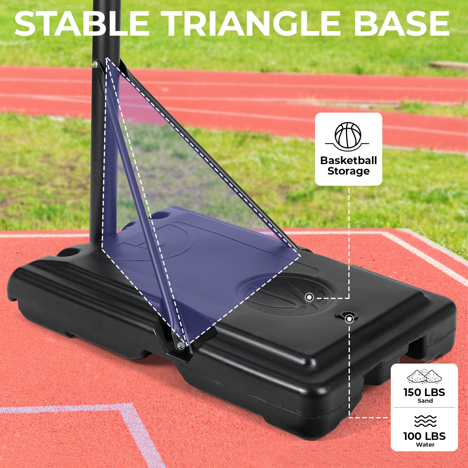 TLSUNNY 4.4-10ft Adjustable Height Portable Basketball Hoop Outdoor, Basketball Goal System w/44in Shatterproof Backboard, 2 Wheels for Kids/Teens/Adults
