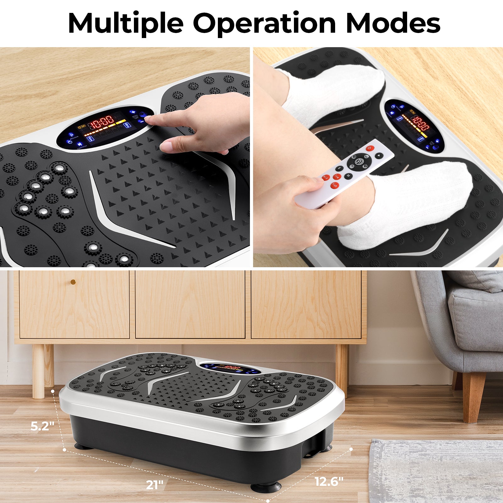 TLSUNNY 3D Vibration Plate Exercise Machine, Full Body Workout Machine with Remote & Resistance Bands for Home Use