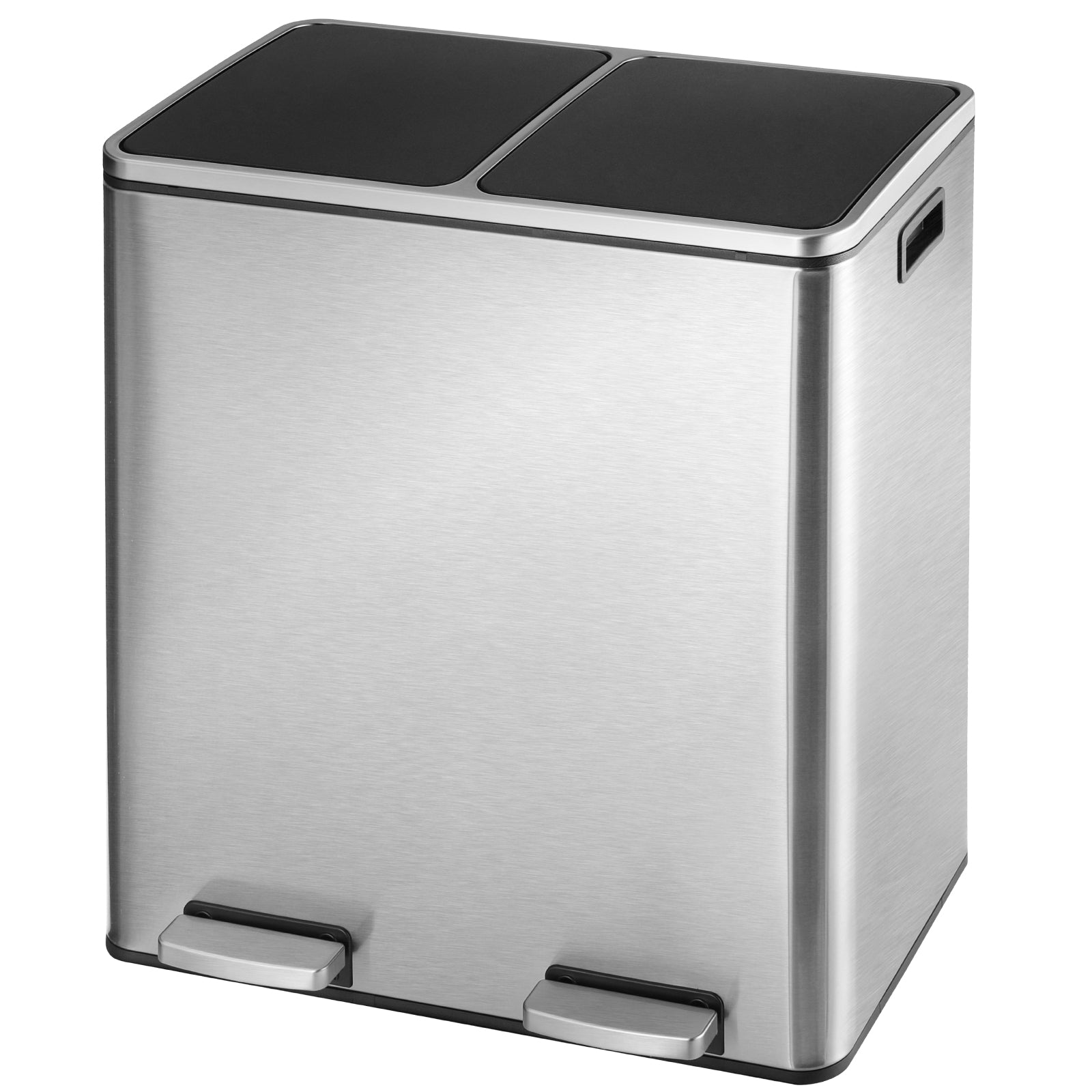 TLSUNNY 16 Gal Double Trash Can Kitchen, Dual Compartment Recycling Bin with Removable Buckets, for Home, Office