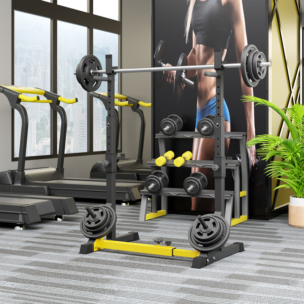 TLSUNNY Squat Rack Stand, Adjustable Barbell Rack for Home Gym Strength Training & Professional Workouts, 570 lbs